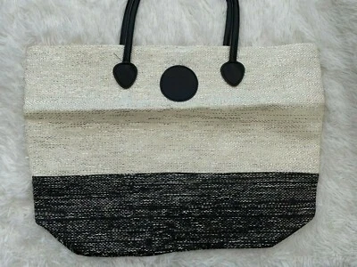 Black Cream Silver Beach Basket Shoulder Bag NEW - Image 1 of 4