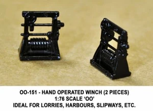 Unit Models 00-151 - 2 x verricello manuale plastica nera scala 1/76=00 calibro 1 - Foto 1 di 9