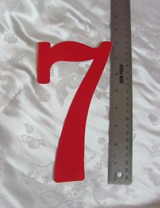 NOS BMX Racing Plate Winylowa naklejka Naklejka Numer #7 SEVEN Vintage 8" Czerwona