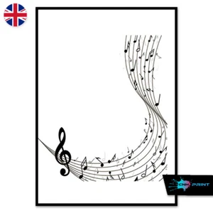 Musical Notes Poster Print A4 A3 Wall Art Decor Rock Fashion Art 1441 - Picture 1 of 1