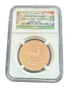 South Africa 2015 Gold 1 oz 1 Krugerrand NGC PF69UC - Picture 1 of 2