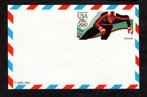 1983 Postal Card #UXC21 Airmail Olympics Speed skating M/NH - Picture 1 of 2