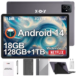 2025 Neueste Tablet 18GB RAM 128GB ROM 11 Zoll Android14 Tablet SIM2 LTE 5G WiFi - Imagen 1 de 14