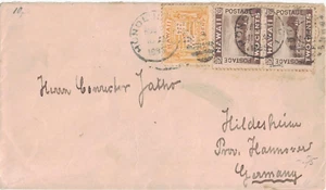 1895 Honolulu, HI Cancel on Cover to Hildesheim, Germany w 1¢ & 2¢, Sc. #74, #75 - Picture 1 of 2