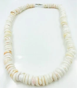 HUGE MASSIVE HEAVY 210 GRAMS 7.4 OUNCES VINTAGE HAWAIIAN PUKA SHELL NECKLACE - Picture 1 of 6