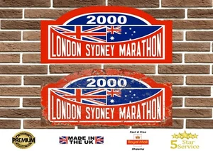 London Sydney Marathon 2000 Rally Plate Garage Sign Wall Plaque Man Cave Bar - Picture 1 of 9