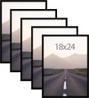 18X24 Frame 5 Pack, Black Poster Frames 18 X 24 For Horizontal Or Vertical Wall