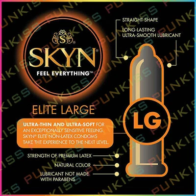 Condones SKYN Elite GRANDES Lubricados Sin Látex💋 Poliisopreno Premium Ultra Delgados Foto 1 de 4