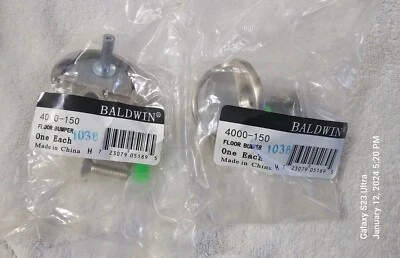 (2) Baldwin Brushed Nickel Half Dome Floor Bumpers/Stop 4000-150  - Image 1 of 4