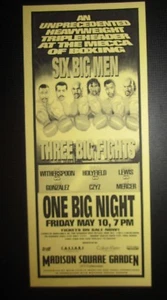 Handbill Six Big Men Three Big Fights Boxing Holyfield Witherspoon Czyz Lewis - Picture 1 of 4