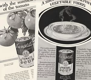 Lote 4 anuncios de revistas vintage de los años 20 sopa Campbells Heinz espaguetis Mellin comida para bebés - Imagen 1 de 6