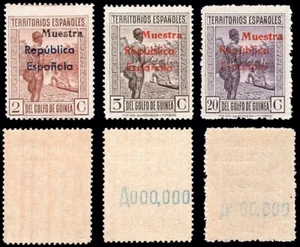 Guinea - Edi ** 231M + 232M + 235M - 1932 - Con sobrecarga "Muestra" +numeración - Imagen 1 de 1