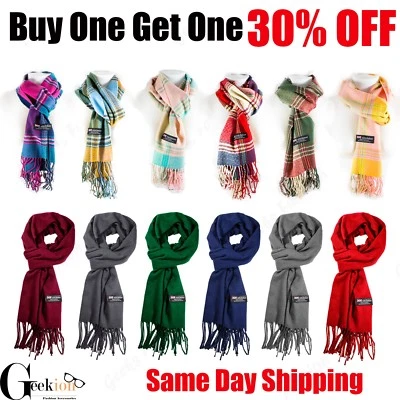 New SOLID 100%CASHMERE winter SCARF High Quality MADE IN SCOTLAND SOFT unisex - Image 1 of 4