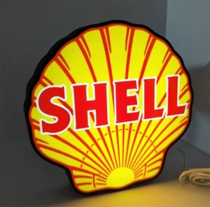 Mancave Bar Garage Desktop Decor LED light box Vintage Sign for SHELL GAS - Picture 1 of 1