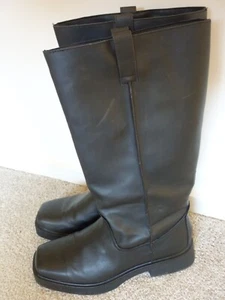 Therapy Exhaust Long black leather-look Boots Size 9 - Picture 1 of 11