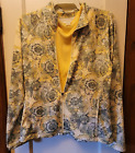 Style & Co Sport  Yellow Green Floral Zip Front Ls Jacket + Sleeveless Top Xl