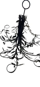 Vintage Spanish Revival Gothic Wheat Grape Leaf Metal Chandelier Mid evil - Picture 1 of 11