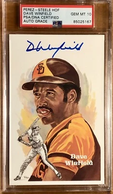 Perez-Steele HOF DAVE WINFIELD SIGNED PSA/DNA  10 GEM MT AUTOGRAPH Padres Nice! - Image 1 of 2