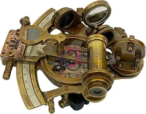 Brújula antigua de colección soldadura latón marino sextante solo instrumento de navegación - Imagen 1 de 9