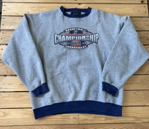 Vintage NAIA 2002 Championship Men’s Pullover Sweatshirt Size M Grey Blue C7 - Picture 1 of 7