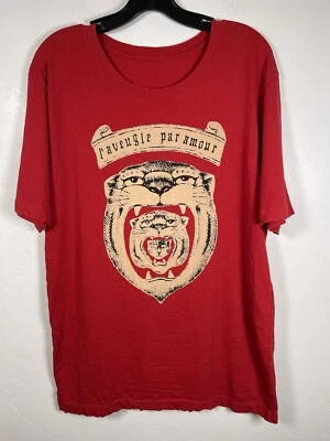 Camiseta Gucci Red L Aveugle Par Amour Tiger autenticada tamanho grande - Imagem 1 de 4