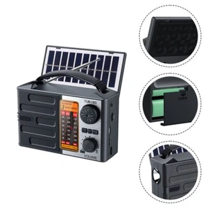 Rechargeable AM FM SW Radio with Solar Power and Integrated Flashlight - Picture 1 of 7