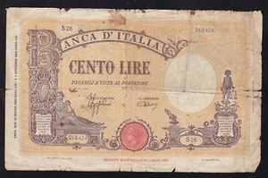 ITALY --- 100 LIRE 1943 ---- VG ------ - Picture 1 of 2