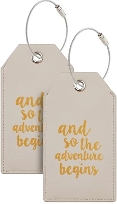 THE VETERAN STORE Casmonal Luggage Tags with Full Back Privacy Cover w/Steel Loops USA Free Shipin