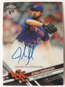 Autógrafos de novato Josh Smoker 2017 Topps cromados automático - Imagen 1 de 2