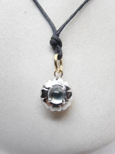Pendentif en or Blanc Et Jaune 18 KT (750) Avec Aigue-Marine Naturel - Pendentif - Picture 1 of 7