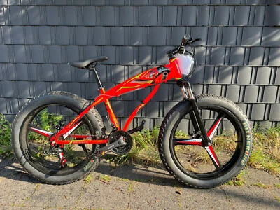 Fatbike Mountainbike   26 Zoll 44 cm 24 Gang Scheibenbremse Rot 3Ys - Bild 1 von 2
