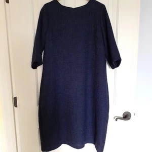 Zierliches Jewells Etuikleid Wollmischung blau Tweed mit Glitzer Gr. XL - Bild 1 von 12
