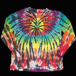 Camisa Orgánica Tie Dye Manga Larga 2XL XXL Araña Arco Iris 2X Teñida Hippie - Imagen 1 de 1