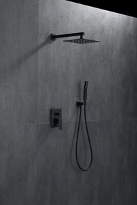 Matte Black Shower System with Rain Shower Head, Handheld Shower and Tub Faucet - Picture 1 of 8