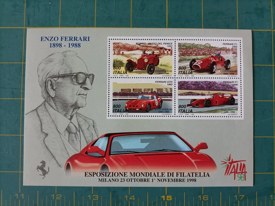 Filatelia - Esposizione Mondiale Di Filatelia 1998 - Enzo Ferrari - MNH - Nuovo - Immagine 1 di 1