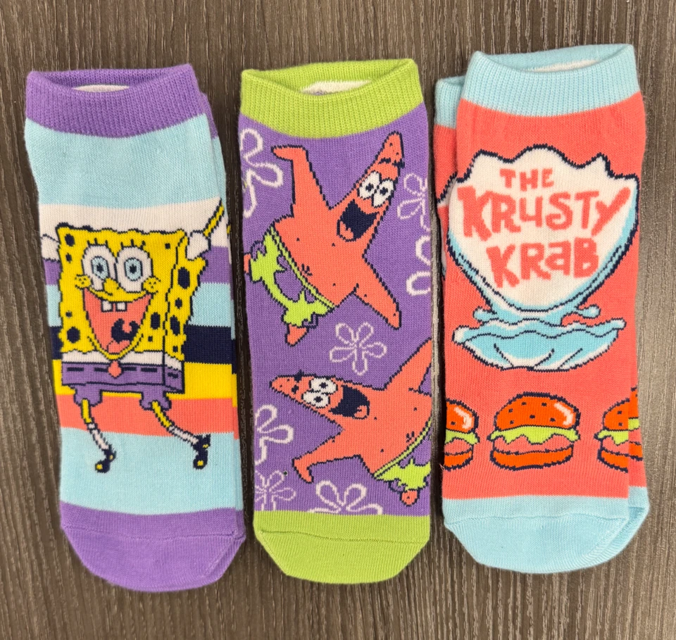 Nuevo - Damas - Bob Esponja - 3 pares de calcetines de corte bajo Foto 1 de 1