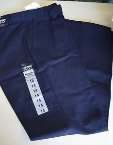 FRENCH TOAST BOY Uniform Pants Slacks Khaki NAVY Blue SZ 5 - 14 Girl Adjust - Picture 1 of 3