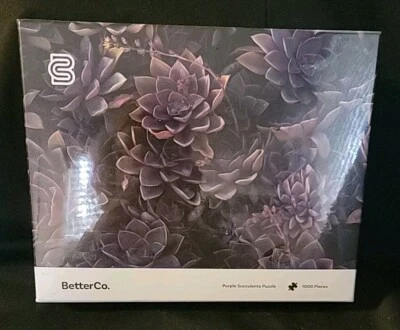  Better Co 1000 Piece  Flowers Purple  Succulent  PUZZLE ( NEW) SEALED  - Image 1 of 3