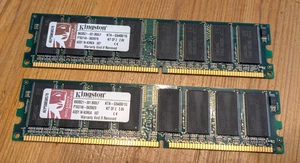 Kingston KTA-G5400/1G Total 2GB (2x1GB) DDR 184-Pin DIMM Memory Module Sticks - Picture 1 of 3
