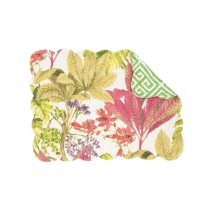 Moana Tropical Coastal Quilted Single Placemat Scallop Edge, 13" x 19" - Picture 1 of 4