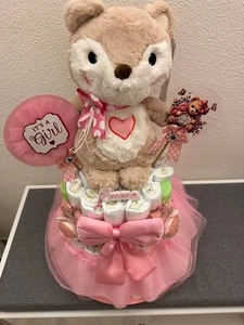 💙XL Pampers Windeltorte Eichhörnchen💙Geschenk zur Geburt Babyshower Taufe Name - Bild 1 von 8
