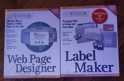 Lot of 4 Pro Venture Windows 95 PC CD-ROM Software Web Page Newsletters Labels - Image 1 of 4