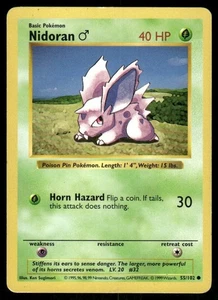 Pokemon Tcg Nidoran [Shadowless] #55 Pokemon Base Set LP - Picture 1 of 2