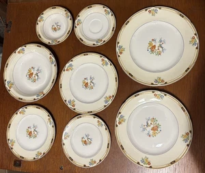 Vintage ENGLAND Co W.H. Grindley China Porzellan Floral Bird 6 Teller & 2 Schüsseln - Bild 1 von 16