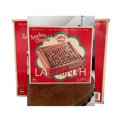 Labyrinth Maze Game with 3 Balls All Wood Precision Control Directions Cardinal - Image 1 of 4
