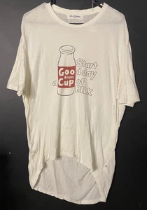 Vintage Gelato Pique White Sleep Shirt Long T-Shirt Size L/XL Japanese English - Picture 1 of 5