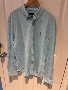 ralph lauren langarm Strick Button Down Oxford Blau XL Herren - Bild 1 von 4