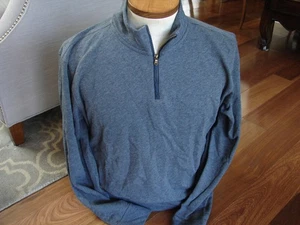 Faherty Brand 1/4 Zip Pullover Sweatshirt Herren Large blau grau - Bild 1 von 6