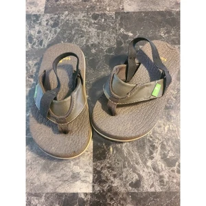 Sanuk size 9-10 boys brown toddler sandals - Picture 1 of 4