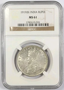 1919-B Indien Rupie NGC MS 61 - Bild 1 von 2